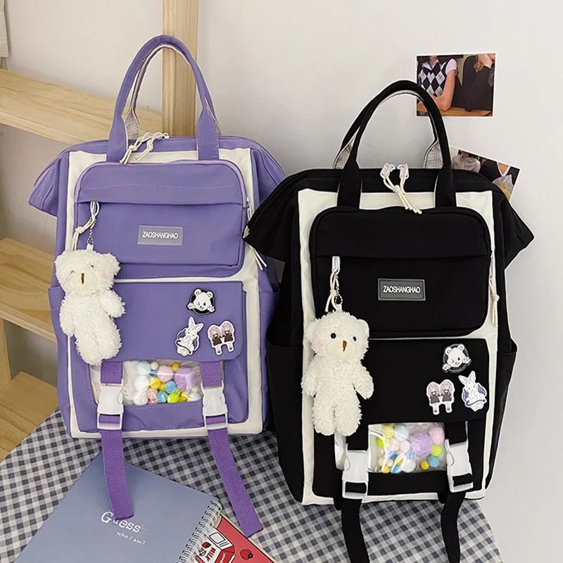 2021 Tote Bags Women Backpack For Teenage Cartoon Black School Backpack Multi-Pocket Fashion School Bag Travel Bags Rucksack
2021 Tote Bags Women Backpack For Teenage Cartoon Black School Backpack Multi-Pocket Fashion School Bag Travel Bags Rucksack