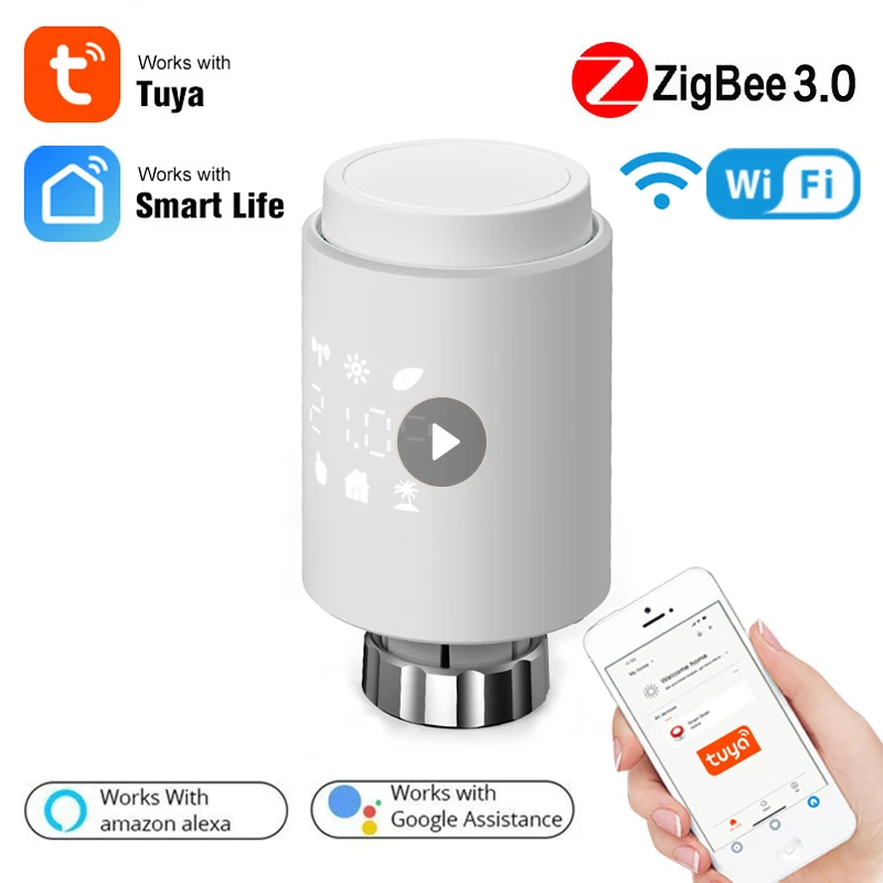 Умный привод радиатора Tuya ZigBee 3,0, программируемый термостатический клапан радиатора, регулятор температуры, голосовое управление через Alexa
Умный привод радиатора Tuya ZigBee 3,0, программируемый термостатический клапан радиатора, регулятор температуры, голосовое управление через Alexa