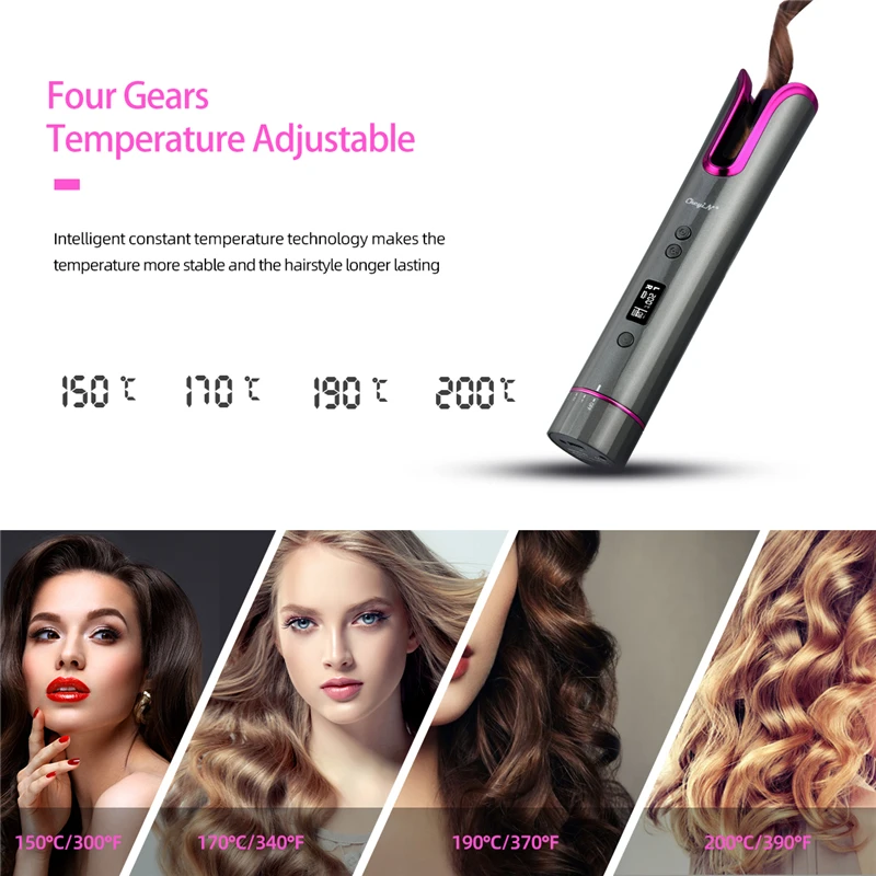 Cordless Automatic Curling Iron Usb Rechargeable Hair Curler Lcd Display Curly Machine Hair Waver Waves Roller Curl Styler
Cordless Automatic Curling Iron Usb Rechargeable Hair Curler Lcd Display Curly Machine Hair Waver Waves Roller Curl Styler