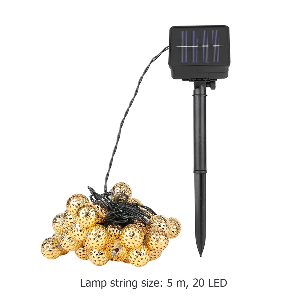 LED Solar String Light Wrought Iron Hollow Moroccan Ball Fairy Lamp Waterproof Metal Colorful Lantern Light Garden Party Decor
LED Solar String Light Wrought Iron Hollow Moroccan Ball Fairy Lamp Waterproof Metal Colorful Lantern Light Garden Party Decor