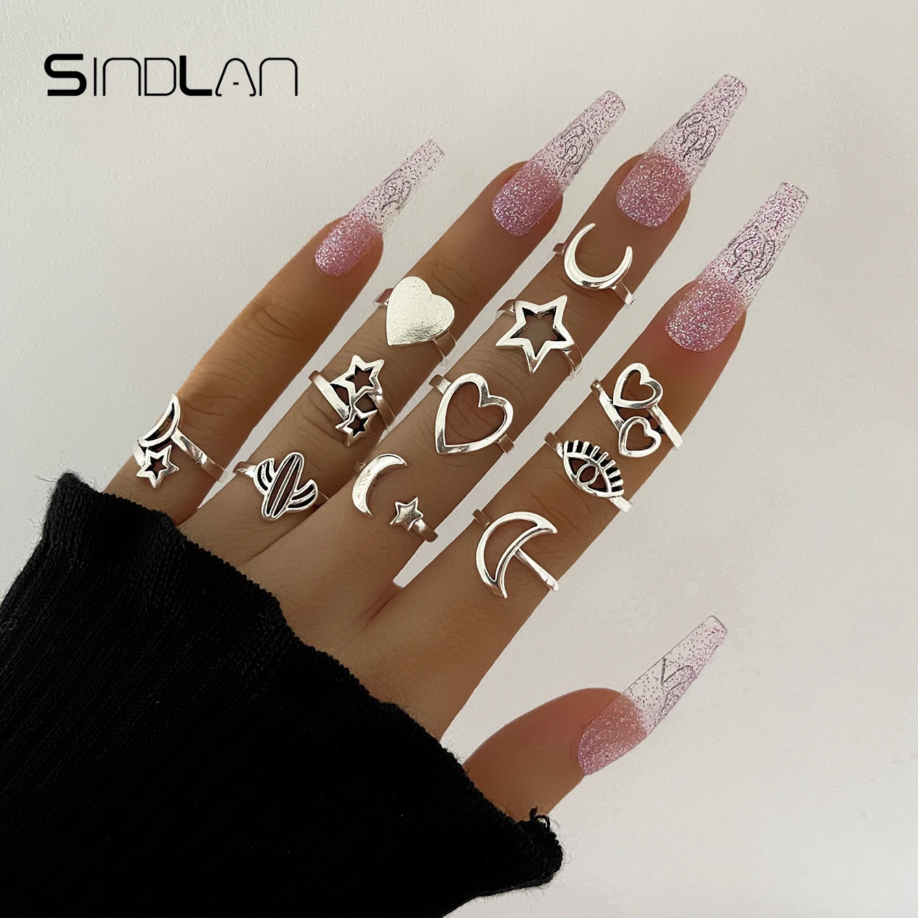 Sindlan 11Pcs Vitnage Silver Color Evil Eye Rings for Women Punk Star Moon Stranger Things Female Boho EMO 2021 Fashion Jewelry
Sindlan 11Pcs Vitnage Silver Color Evil Eye Rings for Women Punk Star Moon Stranger Things Female Boho EMO 2021 Fashion Jewelry