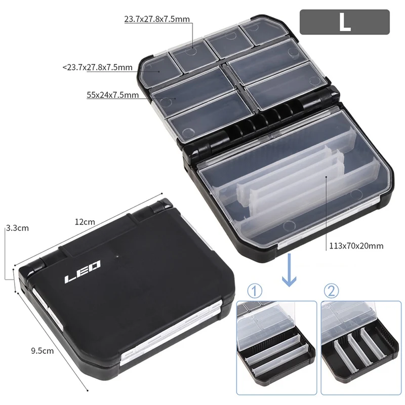 Fishing Tackle Box Rectangular Semi-automatic Organization Case Storage Box For Fishhook Lead Sinker Snaps