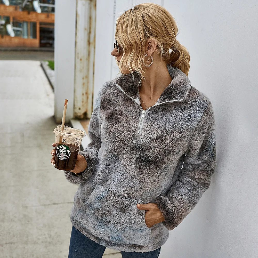 High Street Full Autumn Fleece Zipper coat jacket Women's 2020 Winter Fashion Tie-Dye Top coats Plush Jacket womens clothing 
High Street Full Autumn Fleece Zipper coat jacket Women's 2020 Winter Fashion Tie-Dye Top coats Plush Jacket womens clothing