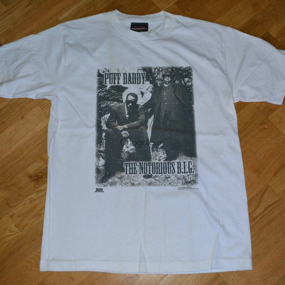 В 1990-е годы известный B.I.G. & Винтажная Футболка с принтом папы в стиле хип-хоп для
