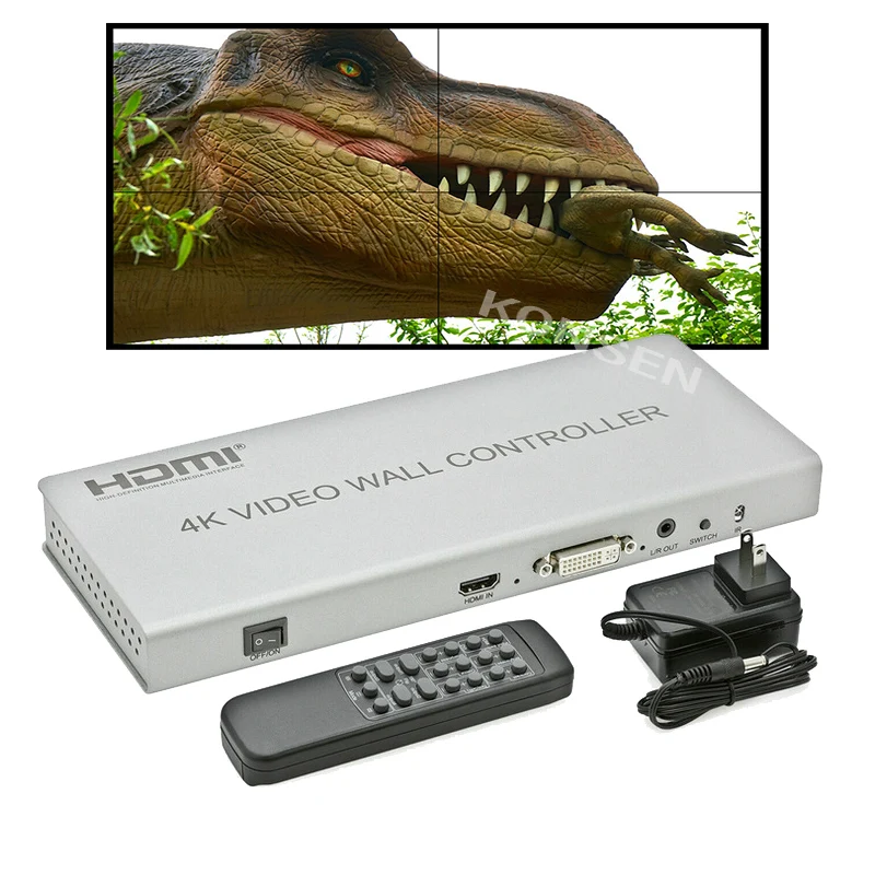 Настенный видеоконтроллер 4K 2x2 1 HDMI/DVI вход 4 HDMI выход тв процессор сшивка