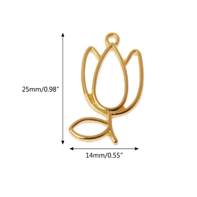 Y1UE 5Pcs Tulips Flower Metal Frame Pendant Open Bezel Blank Setting UV Resin Jewelry
Y1UE 5Pcs Tulips Flower Metal Frame Pendant Open Bezel Blank Setting UV Resin Jewelry