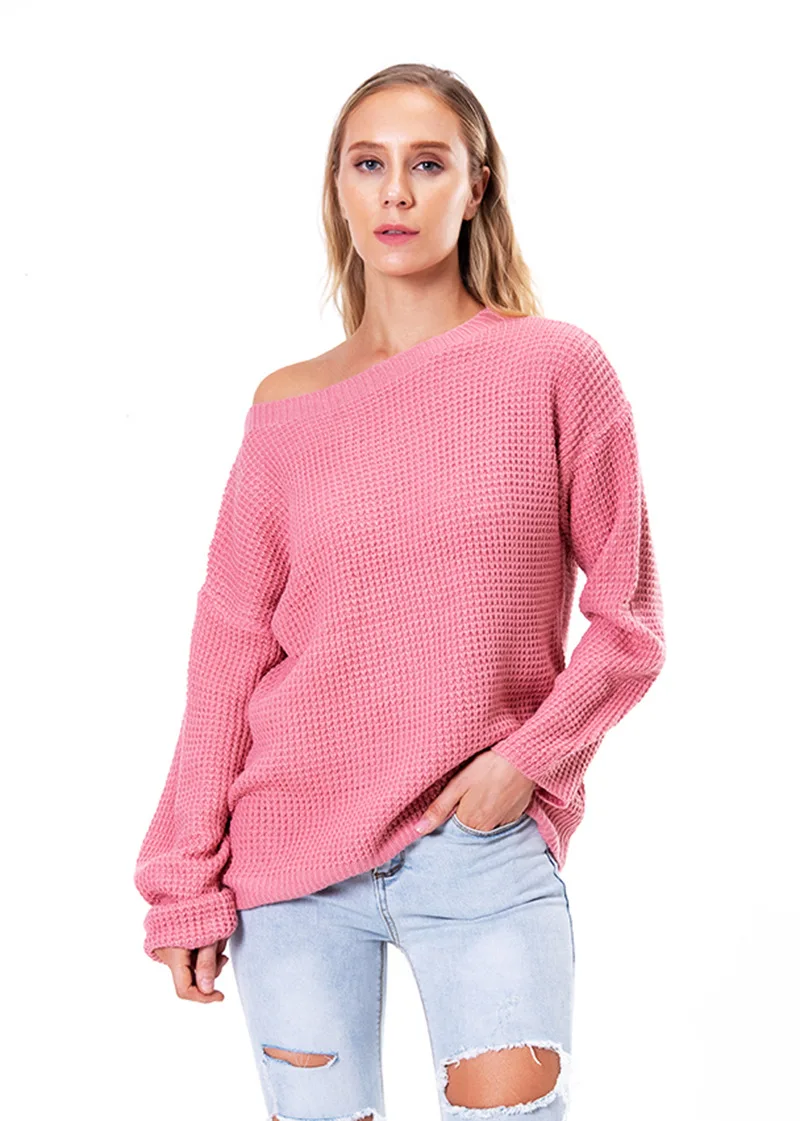 Knitted Sweater Women 2021 Autumn And Winter New Solid Color Loose Diagonal Collar Short Fashion Long-Sleeved Sweaters T107
Knitted Sweater Women 2021 Autumn And Winter New Solid Color Loose Diagonal Collar Short Fashion Long-Sleeved Sweaters T107