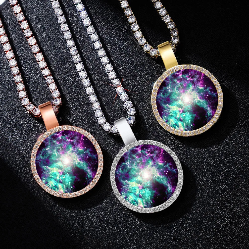 Ice out Galaxy Nebula Pendant Necklace Gold Silver Color Tennis Chain Choker Necklace Female Fashion Statement Jewelry
Ice out Galaxy Nebula Pendant Necklace Gold Silver Color Tennis Chain Choker Necklace Female Fashion Statement Jewelry