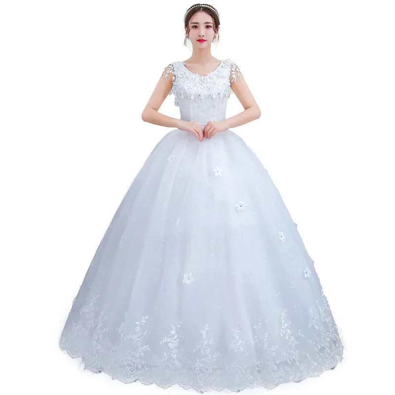 

Роскошное Свадебное платье с цветочным принтом, свадебные платья больших размеров на шнуровке, платья для невесты с вышивкой, бальные плать...