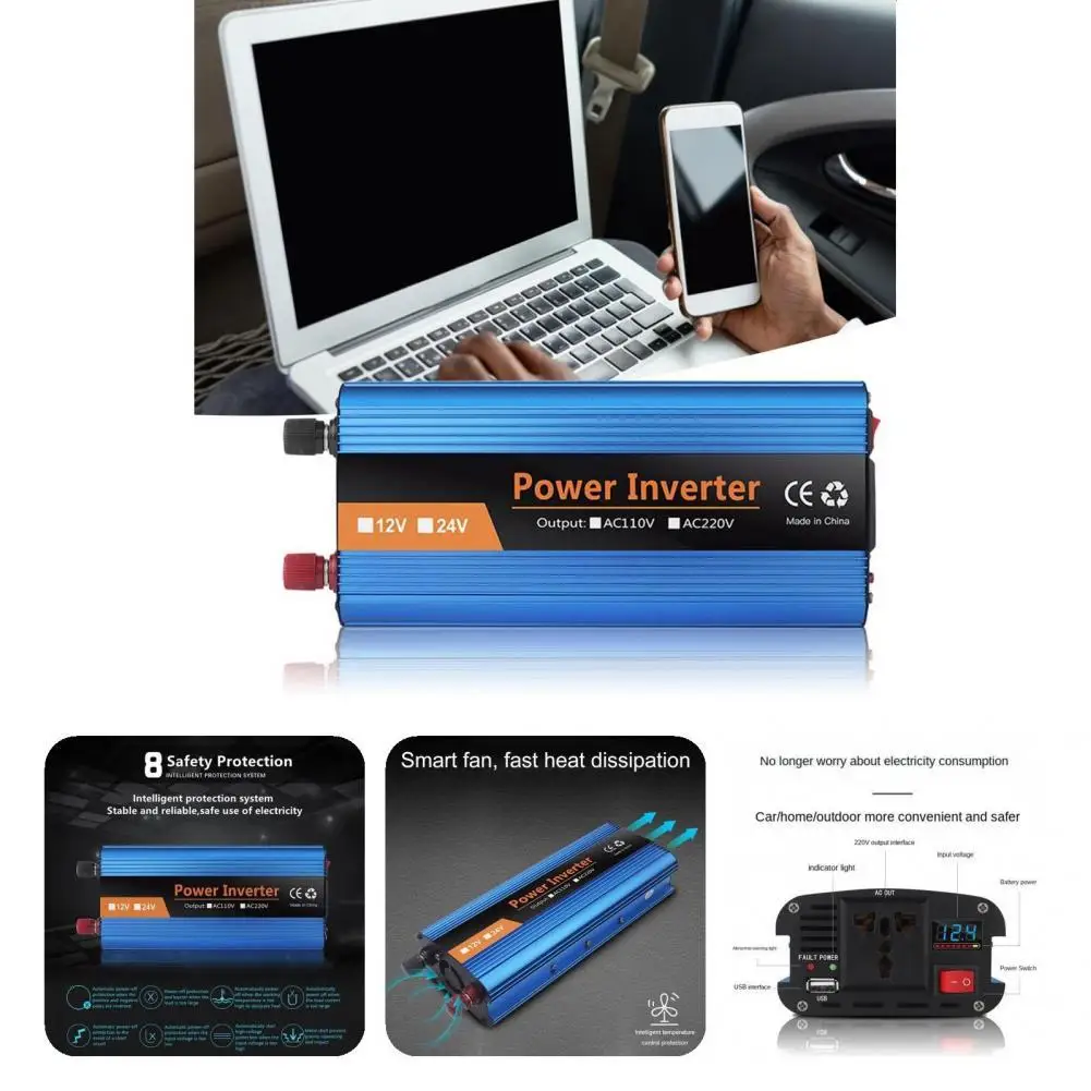 High-quality 1600W 12/24/48/60V to 220V Car Power Inverter Car Transformer Adapter Real-time Monitoring Safe
High-quality 1600W 12/24/48/60V to 220V Car Power Inverter Car Transformer Adapter Real-time Monitoring Safe