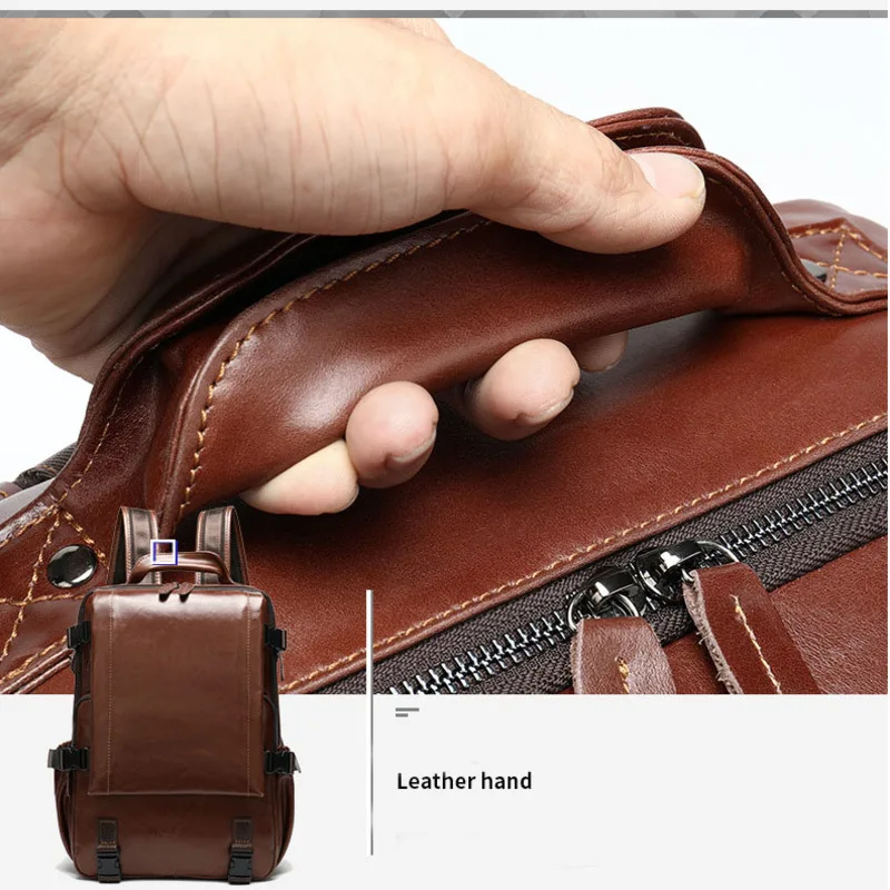 GAGACIA Genuine Leather Men's Backpacks For 15.6 Inch Laptop Bag School Backpack For Boys Male Cow Leather Travel Backpacks 2021
GAGACIA Genuine Leather Men's Backpacks For 15.6 Inch Laptop Bag School Backpack For Boys Male Cow Leather Travel Backpacks 2021