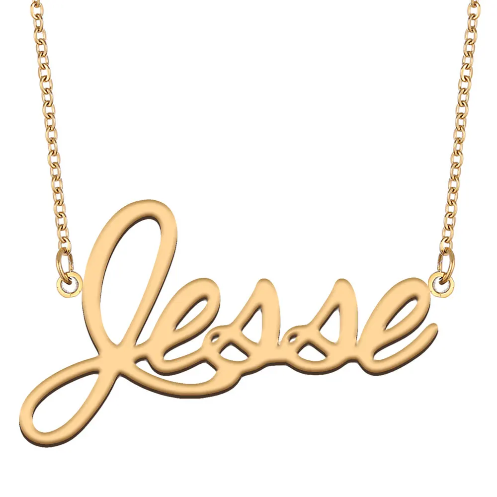 Jesse Nameplate Necklace for Women Stainless Steel Jewelry Gold Plated Name Chain Pendant Femme Mothers Girlfriend Gift
Jesse Nameplate Necklace for Women Stainless Steel Jewelry Gold Plated Name Chain Pendant Femme Mothers Girlfriend Gift