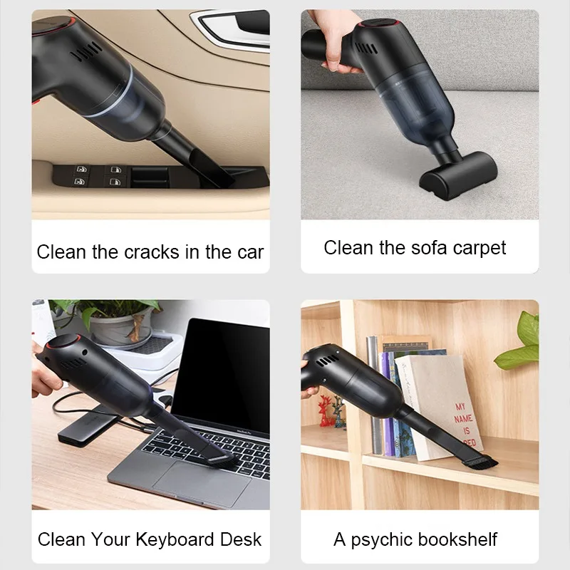 Portable Wireless Car Vacuum Cleaner Cordless Handheld Vacuum Rechargeable Home Appliance 8000Pa Mini Cleaner Car Accessories
Portable Wireless Car Vacuum Cleaner Cordless Handheld Vacuum Rechargeable Home Appliance 8000Pa Mini Cleaner Car Accessories