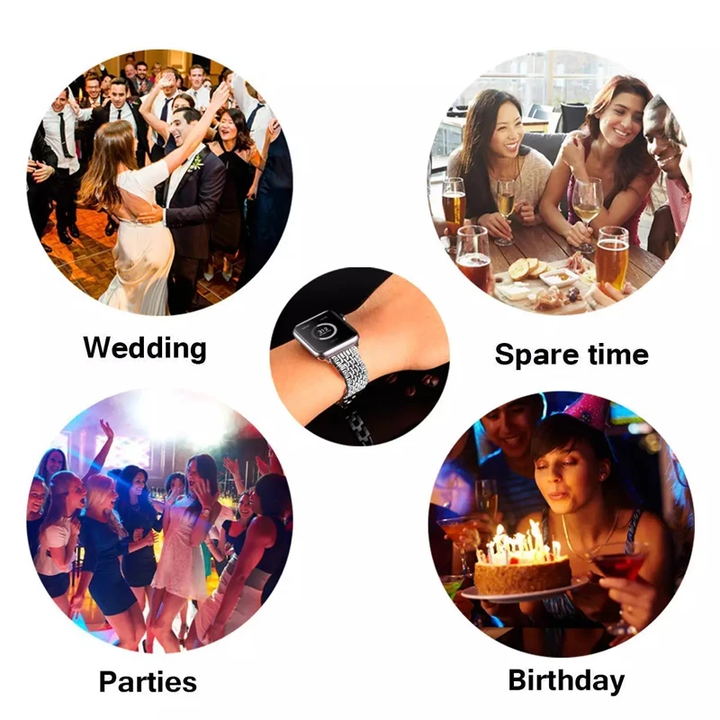 Diamond Band For apple watch band 40mm 44mm 38mm 42mm iWatch series 6 SE 5 4 3 bracelet apple watch stainless steel strap women 
Diamond Band For apple watch band 40mm 44mm 38mm 42mm iWatch series 6 SE 5 4 3 bracelet apple watch stainless steel strap women