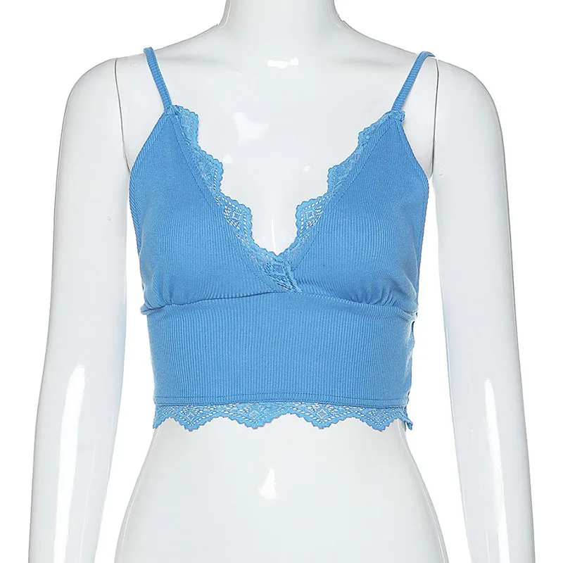 Y2K EGIRL Cute Vintage Lace Trim Cami Tops 2000s Streetwear Deep V Ribbed Spaghetti Strapn Blue Crop Tops Y2K Fashion Outfits
Y2K EGIRL Cute Vintage Lace Trim Cami Tops 2000s Streetwear Deep V Ribbed Spaghetti Strapn Blue Crop Tops Y2K Fashion Outfits