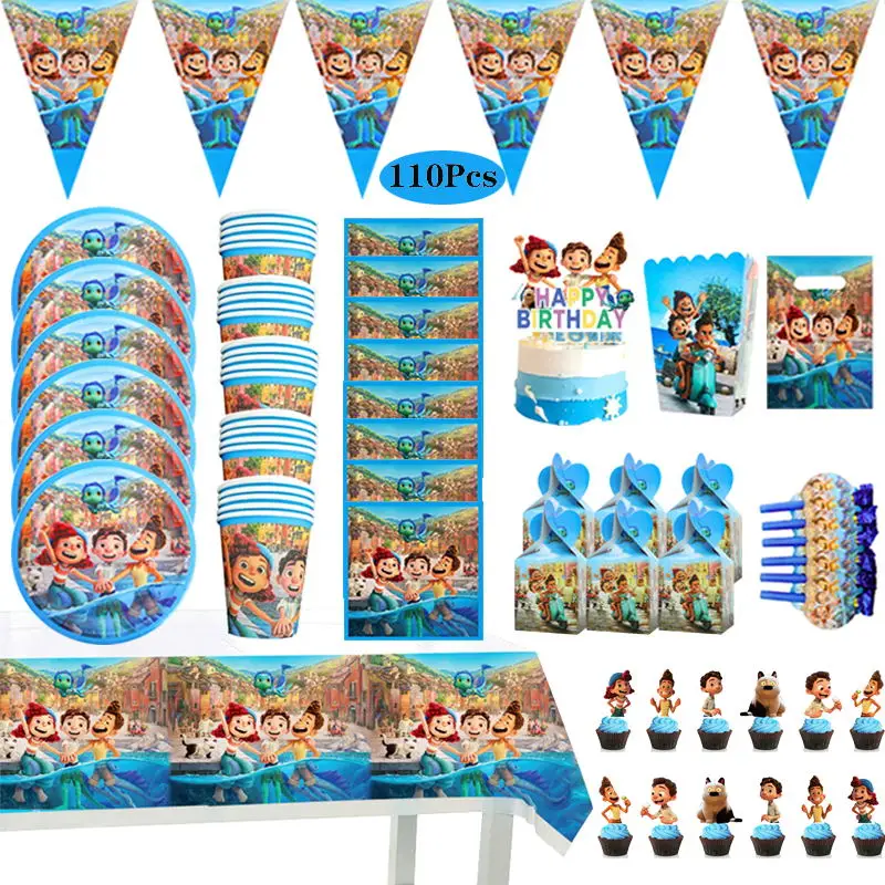 110pcs Disney Luca Birthday Party Decoration Disposable Tableware Plates Cups Napkins Kids Party Supplies Set Baby Shower Event
110pcs Disney Luca Birthday Party Decoration Disposable Tableware Plates Cups Napkins Kids Party Supplies Set Baby Shower Event