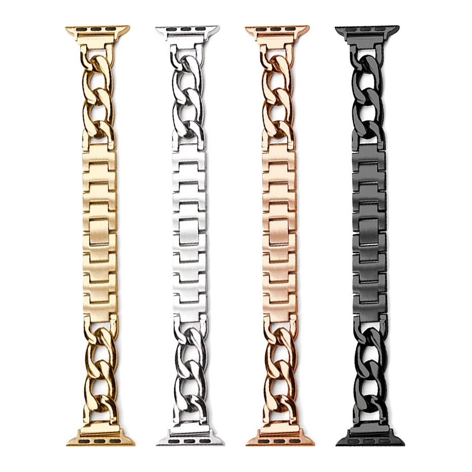 Cowboy Chain Strap Wrist Watchband for apple watch band 44mm Bracelet Iwatch series 6 5 4 3 2 accessories 38MM 40 42MM belt Loop
Cowboy Chain Strap Wrist Watchband for apple watch band 44mm Bracelet Iwatch series 6 5 4 3 2 accessories 38MM 40 42MM belt Loop