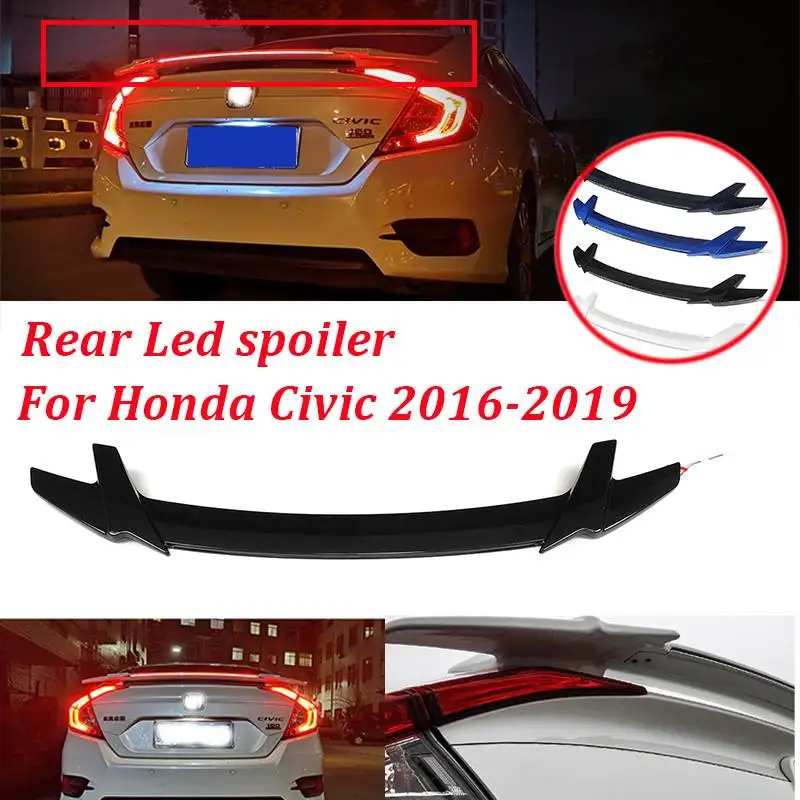 Rear Trunk Spoiler Wing Fits ABS Plastic Primer Lid Wing Spoiler Photoelectric Tail Spoiler For Honda Civic 2016-2019
Rear Trunk Spoiler Wing Fits ABS Plastic Primer Lid Wing Spoiler Photoelectric Tail Spoiler For Honda Civic 2016-2019