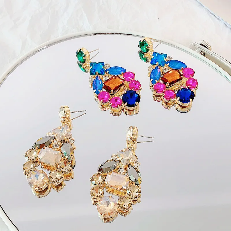 Statement Colorful Crystal Drop Earrings For Women 2021 New Jewelry Champagne pendientes
Statement Colorful Crystal Drop Earrings For Women 2021 New Jewelry Champagne pendientes