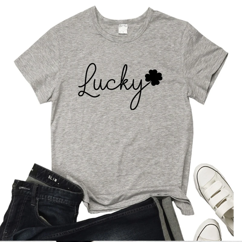 Lucky T Shirt Women Aesthetic Streetwear Ladies T-shirt Girl Love Summer St. Patrick's Day Tees Fashion Cotton Tops Drop Ship
Lucky T Shirt Women Aesthetic Streetwear Ladies T-shirt Girl Love Summer St. Patrick's Day Tees Fashion Cotton Tops Drop Ship
