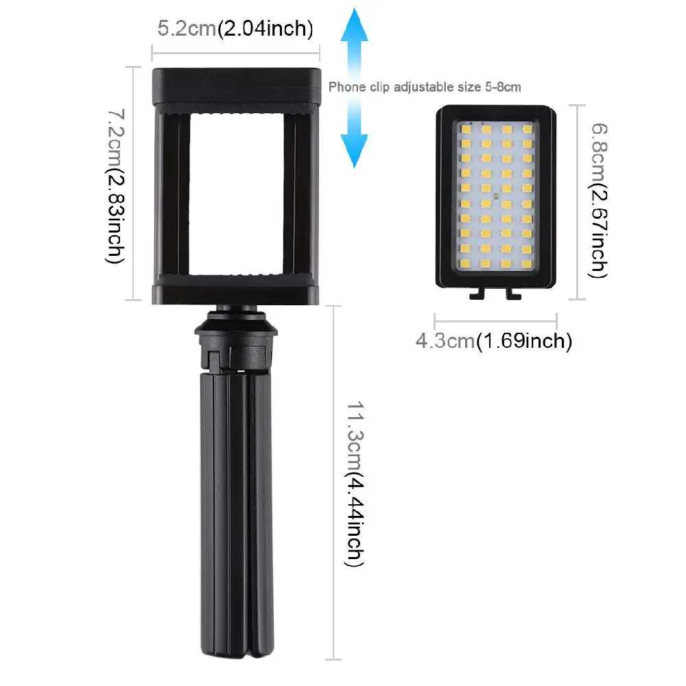 Mini Tripod Mobile Phone Live Set Portable Pocket Self-Timer Fill Light & Phone Clamp Bracket Mount Desktop Tripod
Mini Tripod Mobile Phone Live Set Portable Pocket Self-Timer Fill Light & Phone Clamp Bracket Mount Desktop Tripod