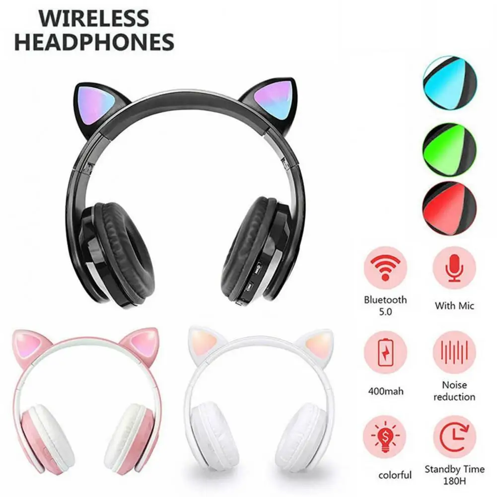 P39M кошачьими ушками Bluetooth 5,0 Беспроводной гарнитура Регулируемый проводной Беспроводной режима TF карты Bluetooth наушники с красочными светоди...
P39M кошачьими ушками Bluetooth 5,0 Беспроводной гарнитура Регулируемый проводной Беспроводной режима TF карты Bluetooth наушники с красочными светоди...