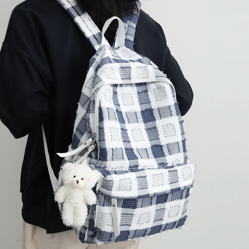 Women Canvas Laptop Plaid College Bag Trendy Ladies Kawaii Student Backpack Fashion Female Backpack Cute Girl Lattice Travel Bag
Women Canvas Laptop Plaid College Bag Trendy Ladies Kawaii Student Backpack Fashion Female Backpack Cute Girl Lattice Travel Bag