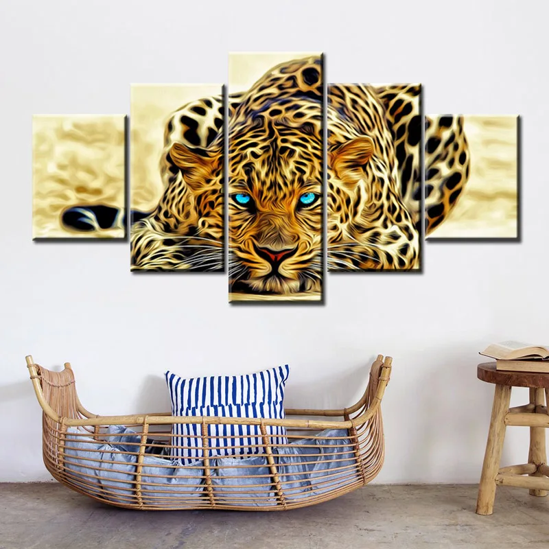 5 Panels Digital HD Print Leopard Watching for Prey Animal Abstract Oil Painting on Canvas Wall Art Picture for Living Room Sofa
5 Panels Digital HD Print Leopard Watching for Prey Animal Abstract Oil Painting on Canvas Wall Art Picture for Living Room Sofa