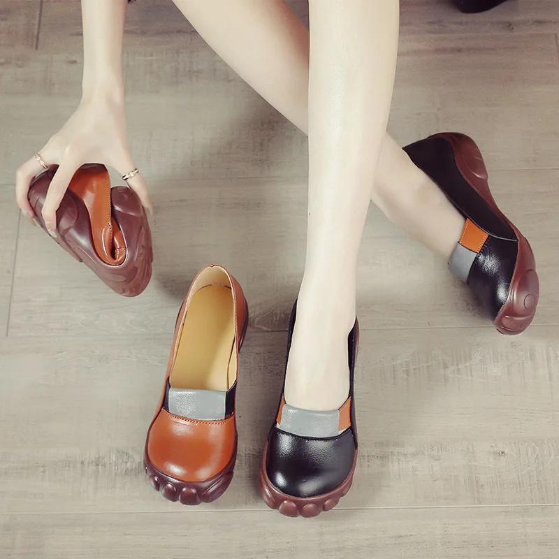Женские мокасины из натуральной кожи Xiuteng повседневные туфли на плоской подошве