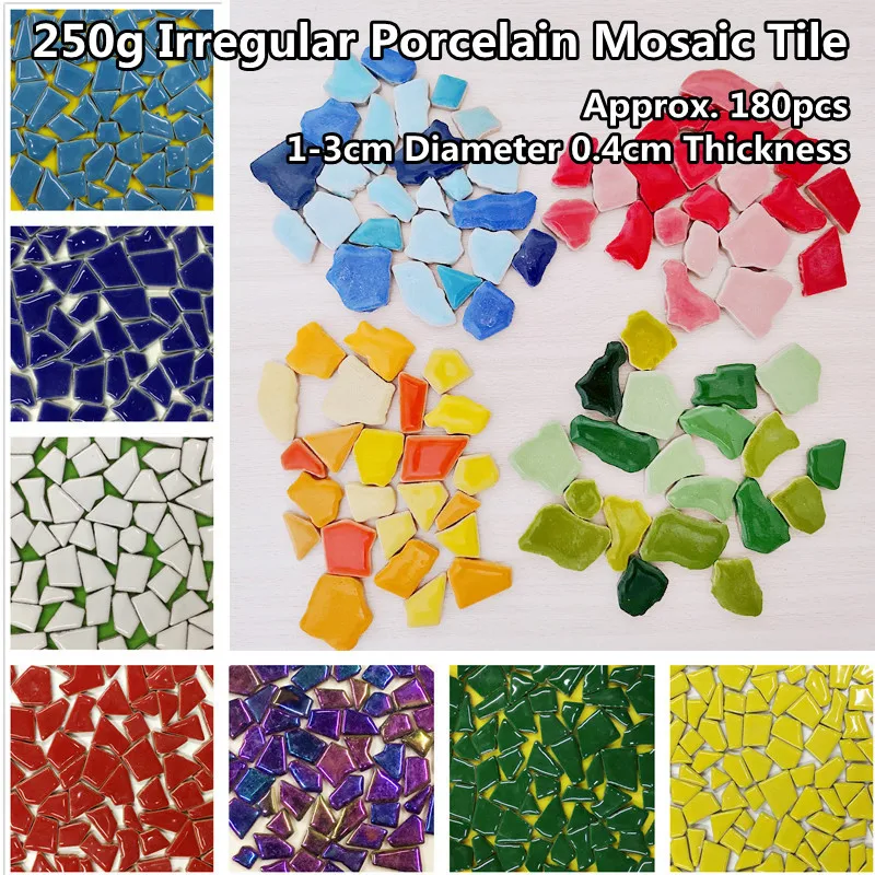 250g(Approx. 180pcs) Irregular Shape Porcelain Mosaic Tile 1-3cm Diameter 0.4cm Thickness Ceramic Mosaic Making Mosaic Tiles
250g(Approx. 180pcs) Irregular Shape Porcelain Mosaic Tile 1-3cm Diameter 0.4cm Thickness Ceramic Mosaic Making Mosaic Tiles
