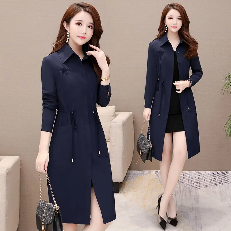 Women Fashion with Belt Trench Coat Female Vintage Long Sleeve Side Pockets Ladies Outerwear Over-the-knee Coat Overcoat A123
Women Fashion with Belt Trench Coat Female Vintage Long Sleeve Side Pockets Ladies Outerwear Over-the-knee Coat Overcoat A123