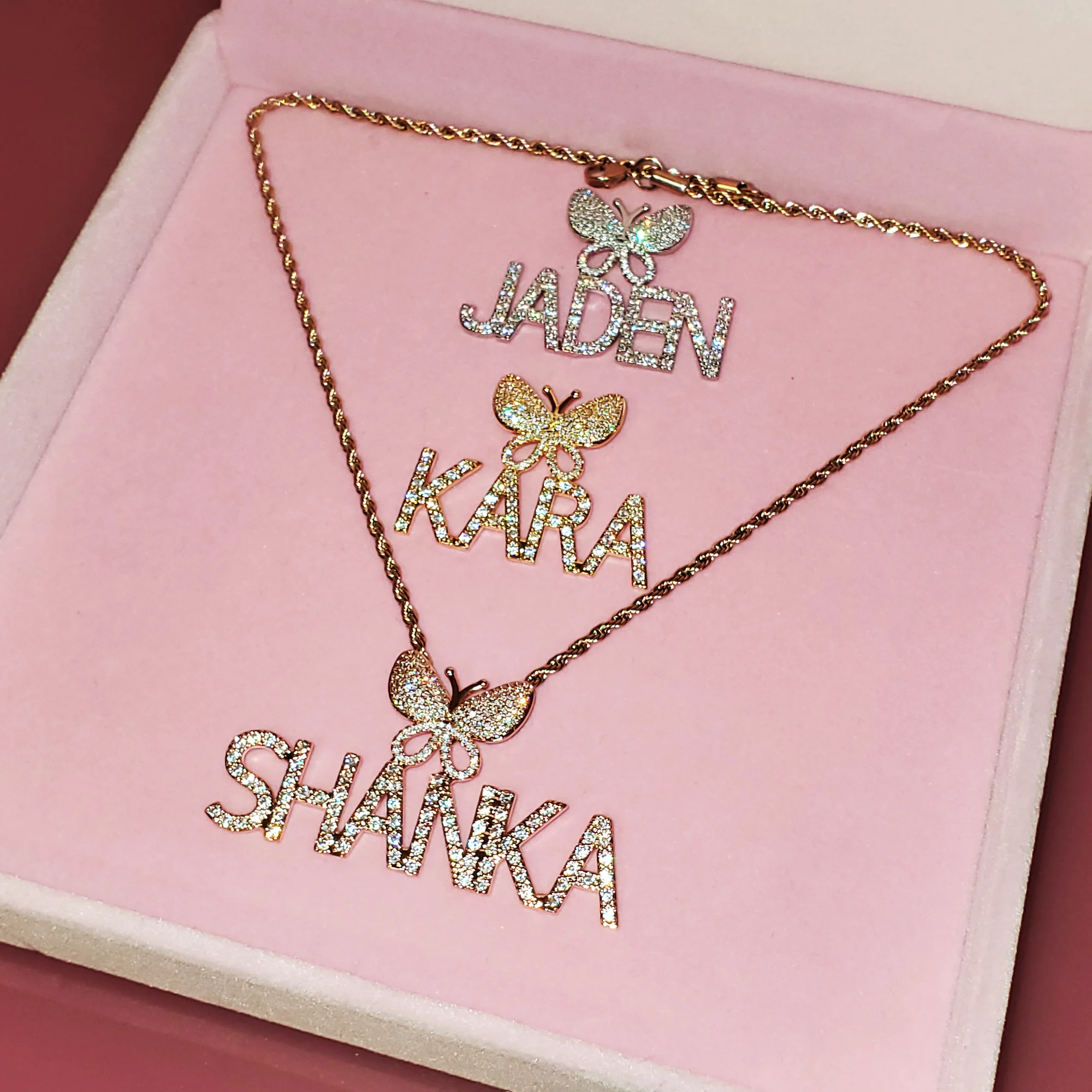 Custom Nameplate Butterfly Pendant necklace Icy Custom Letters Necklace Personalized Name Jewelry Instagram Trendy Accessories
Custom Nameplate Butterfly Pendant necklace Icy Custom Letters Necklace Personalized Name Jewelry Instagram Trendy Accessories