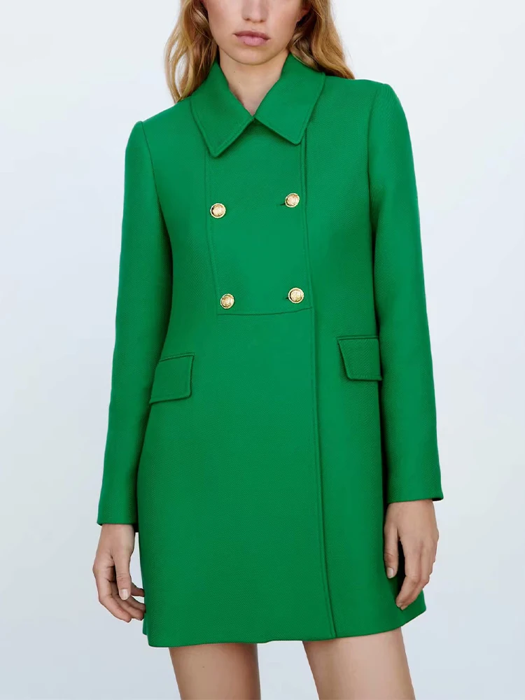 ZA autumn/winter new women's mid-length temperament all-match lapel button-decorated slim coat jacket
ZA autumn/winter new women's mid-length temperament all-match lapel button-decorated slim coat jacket