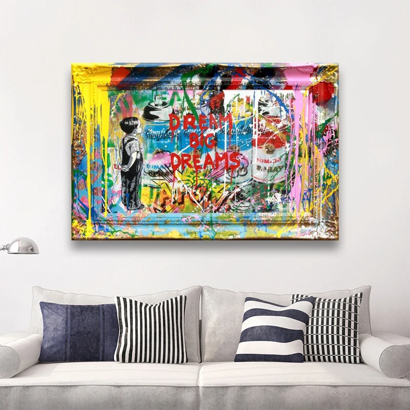 Dream Big Dreams Slogan Graffiti Street Art Poster And Prints Wall Picture On Canvas Art Painting For Living Room Decoration
Dream Big Dreams Slogan Graffiti Street Art Poster And Prints Wall Picture On Canvas Art Painting For Living Room Decoration