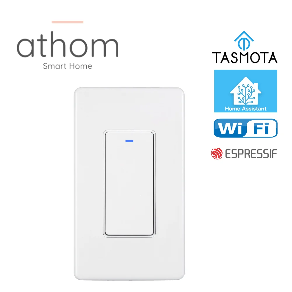 Переключатель ATHOM US pre flashed tasmota ESP8266 Wi Fi переключатель сенсорная клавиша 1 2