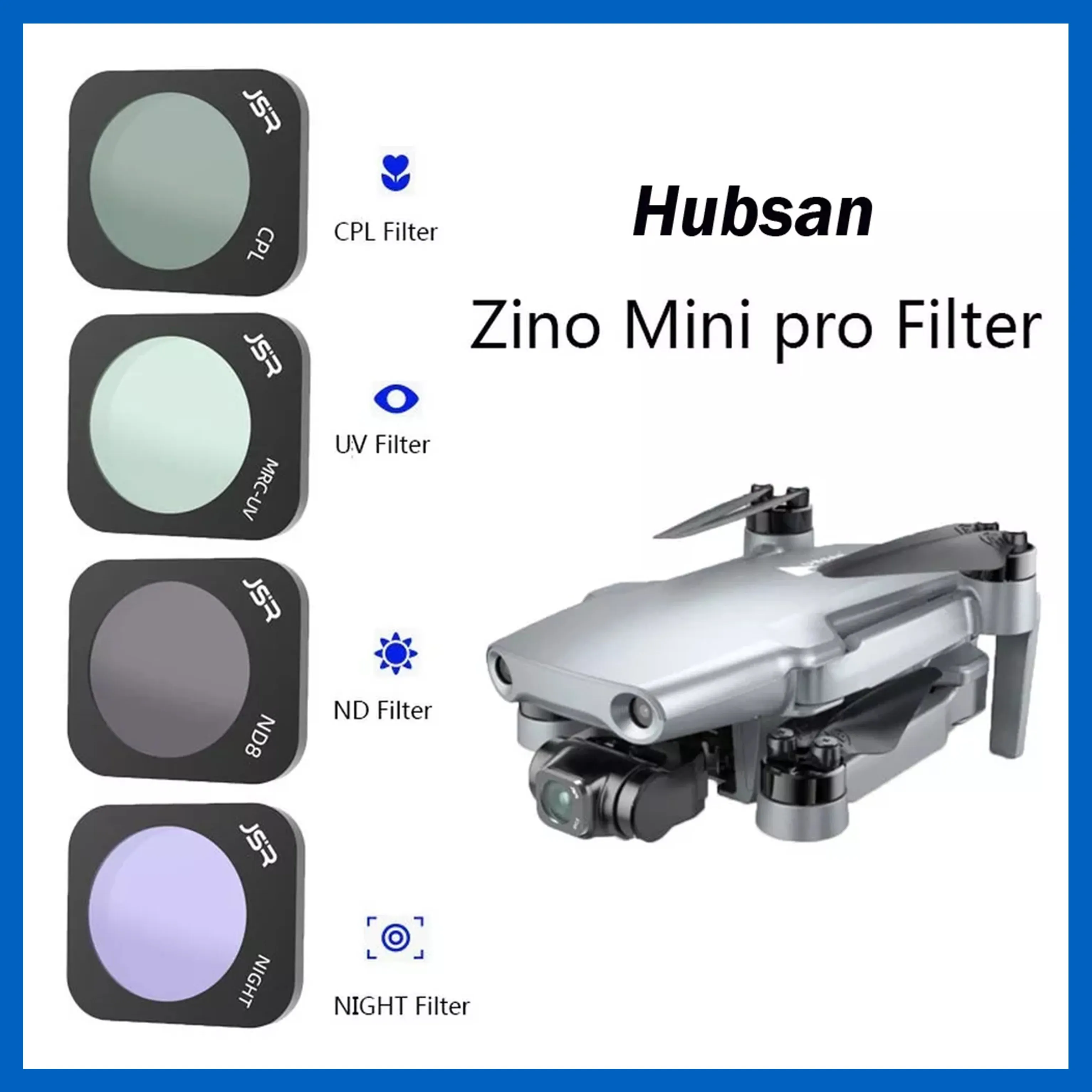 8in1 Lens Filter Kit for Hubsan ZINO Mini PRO UV CPL Star Night ND8 ND16 ND32 ND64 Filter Lens Optical Glass HD Lens Accessories
8in1 Lens Filter Kit for Hubsan ZINO Mini PRO UV CPL Star Night ND8 ND16 ND32 ND64 Filter Lens Optical Glass HD Lens Accessories