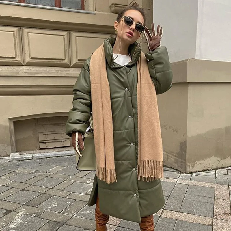 Malina Winter Khaki Windproof Parkas Women Fashion Casual PU Leather Coats Women Elegant Long Cotton Jackets Female Ladies HZ
Malina Winter Khaki Windproof Parkas Women Fashion Casual PU Leather Coats Women Elegant Long Cotton Jackets Female Ladies HZ