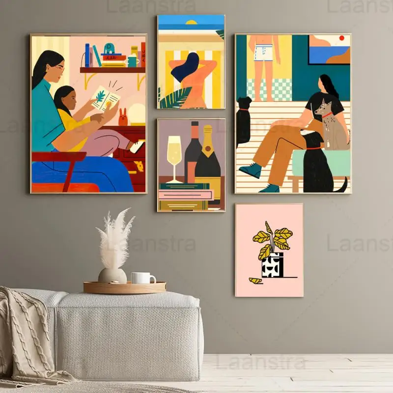 Multicolored Wall Art Girl Portrait Illustration Canvas Painting HD Prints Independent Female Life Wall Decor Girls Poster
Multicolored Wall Art Girl Portrait Illustration Canvas Painting HD Prints Independent Female Life Wall Decor Girls Poster
