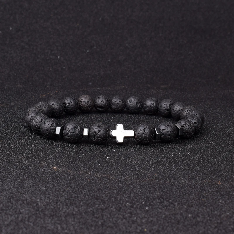 Lava Stone Hematite Cross Bracelets for Men Women Prayer Natural Stone Bead Bracelets Jesus Meditation Bracelet Diffuser Jewelry
Lava Stone Hematite Cross Bracelets for Men Women Prayer Natural Stone Bead Bracelets Jesus Meditation Bracelet Diffuser Jewelry