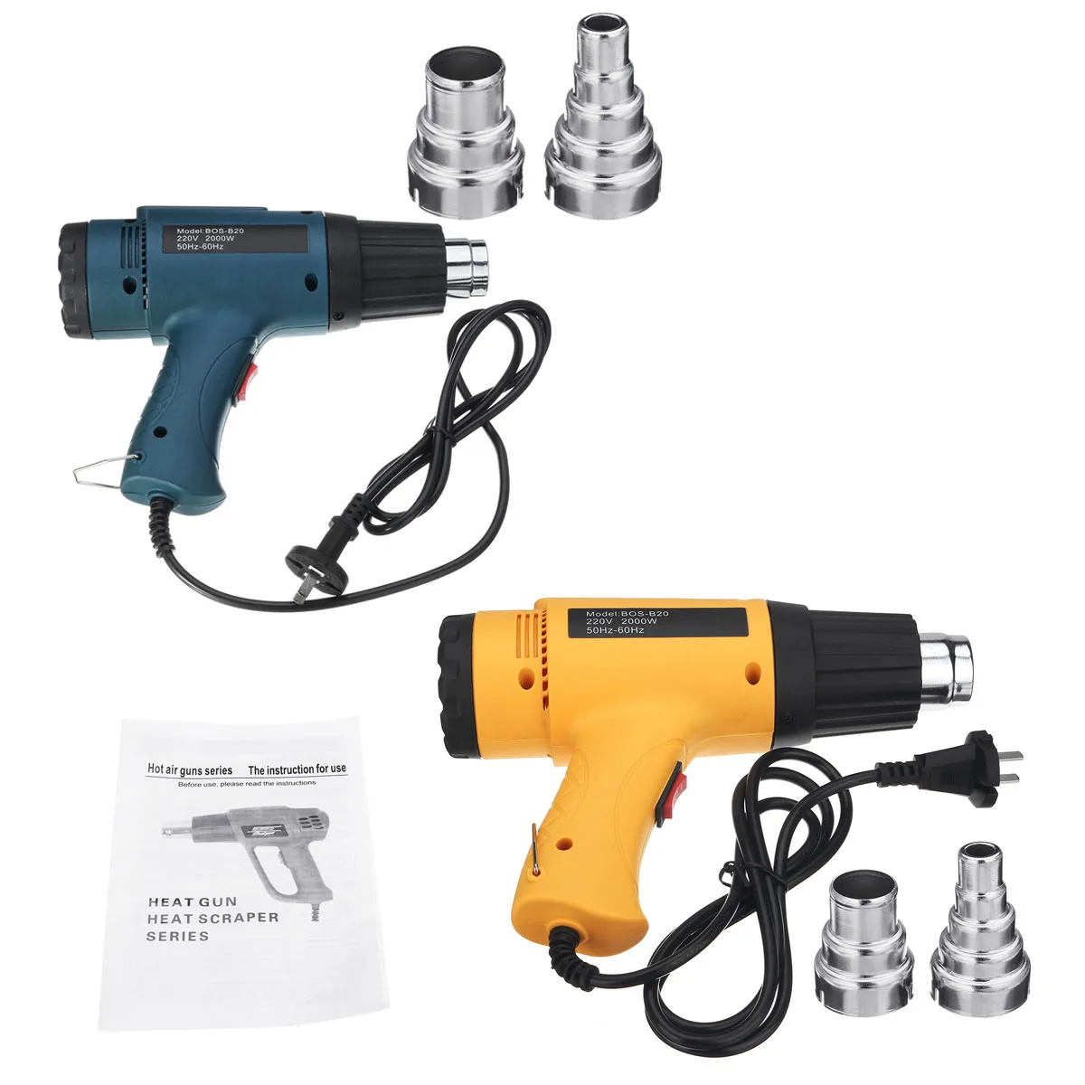 2000W 220V Electric Hot Air Guns Adjustable 2GEAR Temperature Building Hair dryer Heat guns Soldering Tools with Nozzles
2000W 220V Electric Hot Air Guns Adjustable 2GEAR Temperature Building Hair dryer Heat guns Soldering Tools with Nozzles