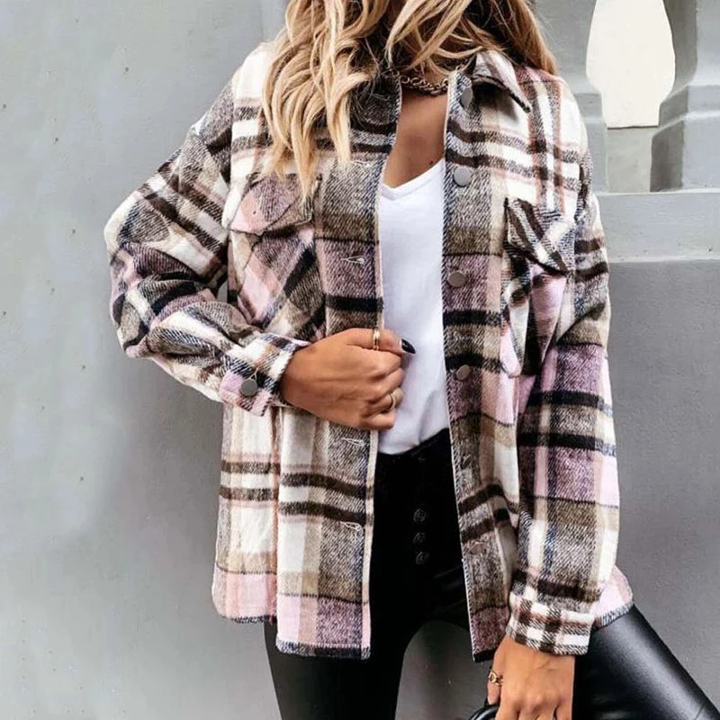 2021 Autumn Women Jackets Plaid Coat Long Sleeve Pocket Button Slim Vintage Female Shirt Casual Fashion Overshirt Streetwear Top
2021 Autumn Women Jackets Plaid Coat Long Sleeve Pocket Button Slim Vintage Female Shirt Casual Fashion Overshirt Streetwear Top