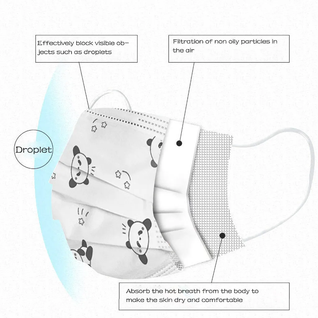 50-100PC Kids Child Disposable Cartoon Mouth Mask 3 Layer Breathable Children's Non-Wovens Mask Face Earloop Mask Mascarilla 
50-100PC Kids Child Disposable Cartoon Mouth Mask 3 Layer Breathable Children's Non-Wovens Mask Face Earloop Mask Mascarilla
