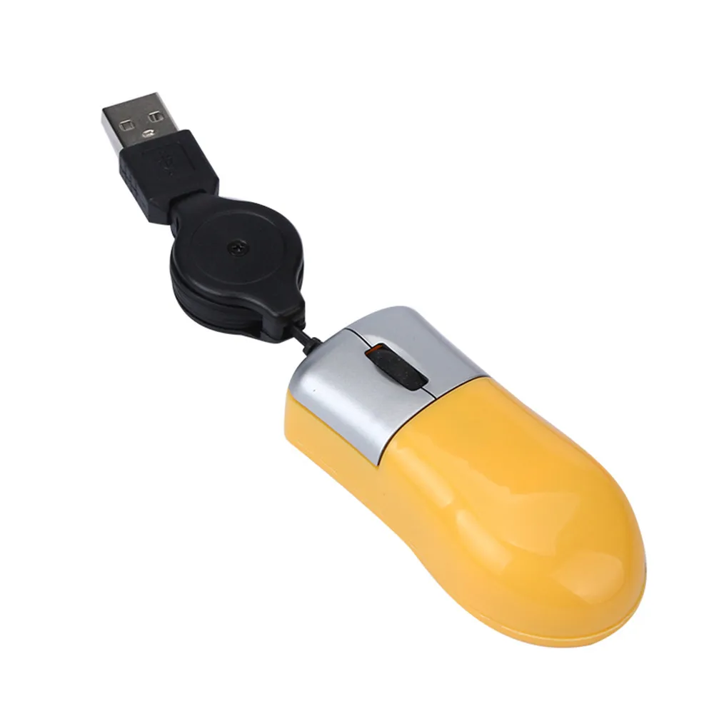 Мини Выдвижной USB оптическое колесо прокрутки проводная мышь для ноутбука ПК