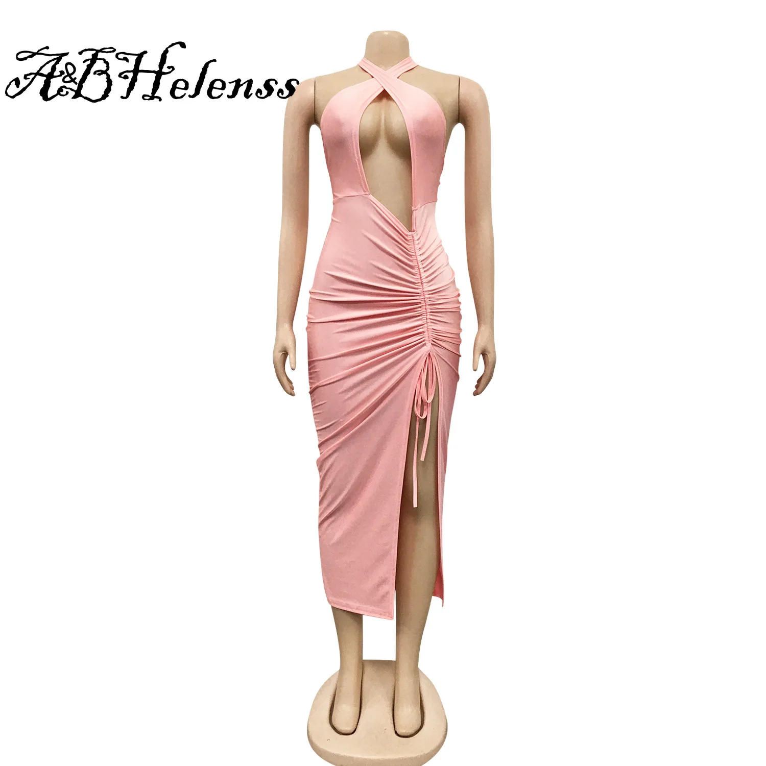 A&BHelenss Sleeveless Halter Backless Sexy Hollow Out Drawsting Pleated Split Skinny Bodycon Party Nigh Clubwear Midi Dresses
A&BHelenss Sleeveless Halter Backless Sexy Hollow Out Drawsting Pleated Split Skinny Bodycon Party Nigh Clubwear Midi Dresses