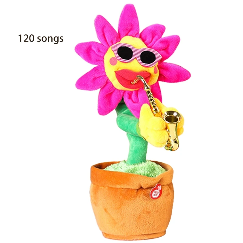 

P31C 33cm/13in Interactive Doll Electric Dancing Flower Soft Cotton Stuffed Toy Plush Doll with 120 Songs Playing Novelty Toy
