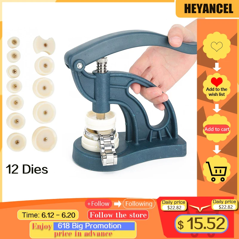 12 Dies Watch Press Tool Kit Closer Spiral Capping Machine Watch Back Cover Case Pressing Machine Manual Watchmaker Repairing To
12 Dies Watch Press Tool Kit Closer Spiral Capping Machine Watch Back Cover Case Pressing Machine Manual Watchmaker Repairing To