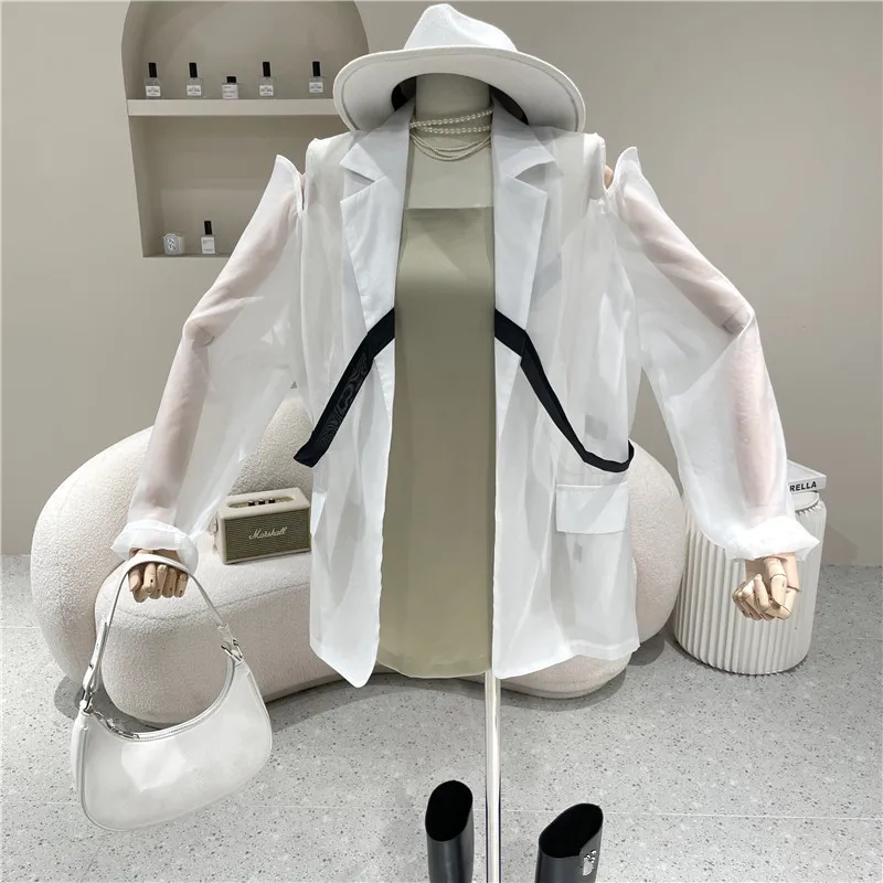 New Women's Clothing 2021 Summer Translucent mesh off shoulder sunscreen thin top loose casual Blazer coat
New Women's Clothing 2021 Summer Translucent mesh off shoulder sunscreen thin top loose casual Blazer coat