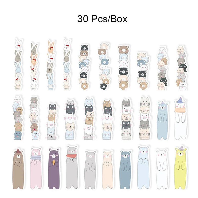 30 Pcs/box New Cute animal cartoon student paper bookmark stationery bookmarks book holder message card school supplies
30 Pcs/box New Cute animal cartoon student paper bookmark stationery bookmarks book holder message card school supplies