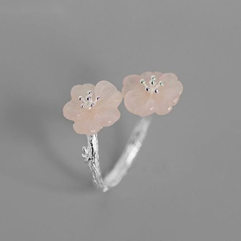Natural rose Cherry Blossom crystal bride ring, romantic bride jewelry, adjustable cherry blossom ring
Natural rose Cherry Blossom crystal bride ring, romantic bride jewelry, adjustable cherry blossom ring