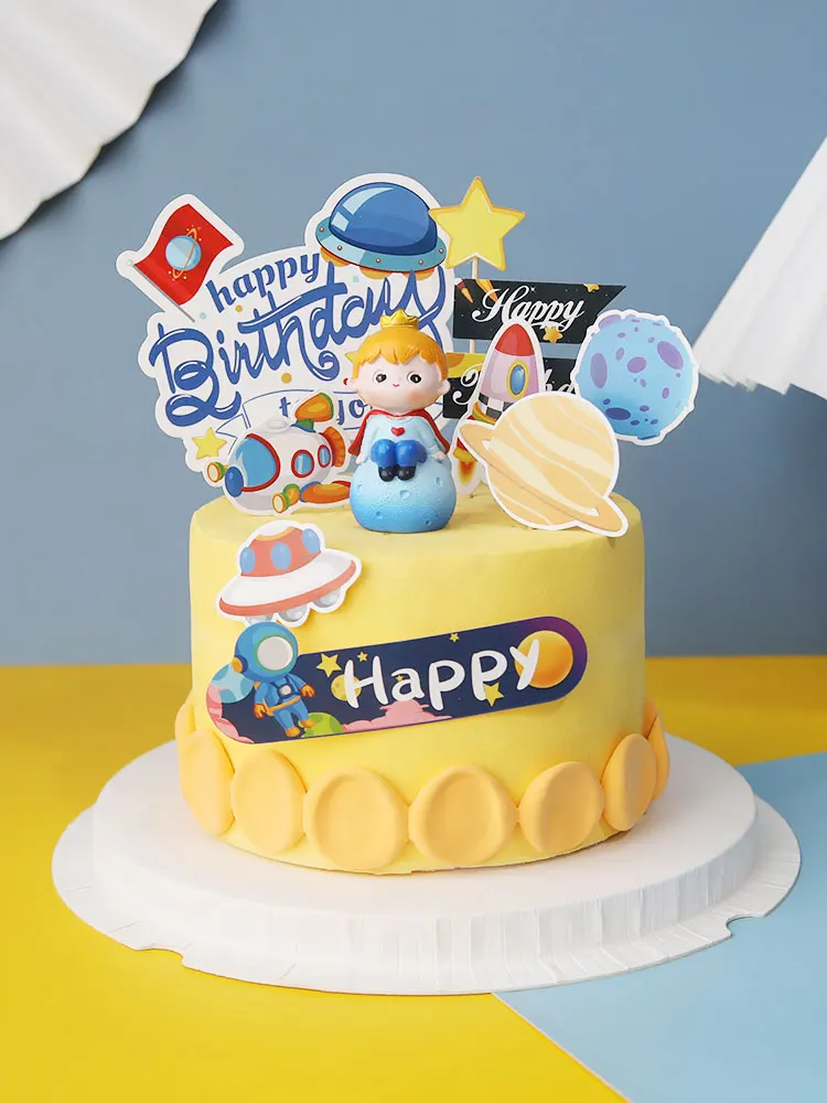 Rocket Spaceship Universe Stars Prince Cake Topper for Boy's Happy Birthday Party Decoration Baking Suplies Child Kid Boy Gifts 
Rocket Spaceship Universe Stars Prince Cake Topper for Boy's Happy Birthday Party Decoration Baking Suplies Child Kid Boy Gifts